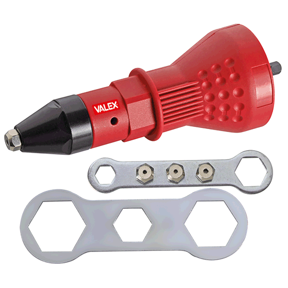 Riveter for screwdrivers - with 4 interchangeable heads - Valex 1460939