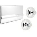 Placca 2 Rosoni + Bottoni + Prolunga Cromo