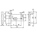Mortise band lock 725 Iseo Backset 60 mm
