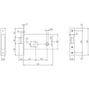 Mortise band lock 725 Iseo Backset 60 mm