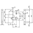 Mortise Gate Lock 600450 Iseo Backset 45 mm