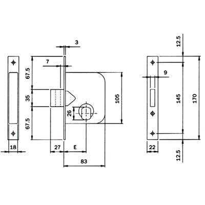 SERRATURA CANCELLO INFILARE 601450 ISEO - Ferramenta Eurotecnica