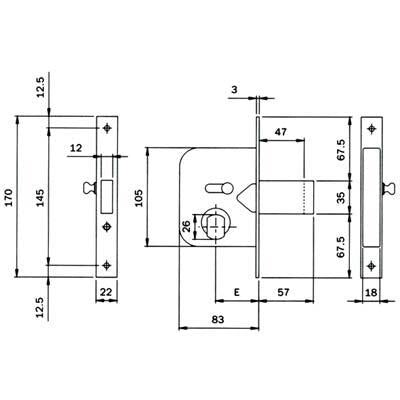 SERRATURA CANCELLO INFILARE 604450 ISEO - Ferramenta Eurotecnica