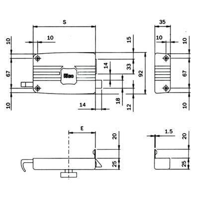 Serratura Legno Applicare 401 Iseo Destra