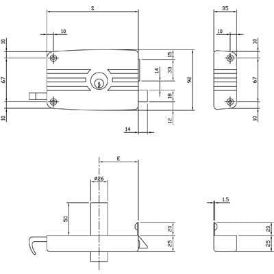 Serratura Legno Applicare 431 Iseo Destra