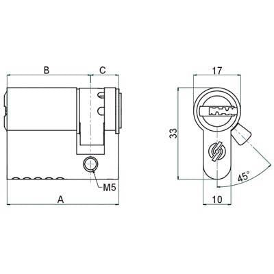 Mezzo Cilindro Sagomato K2 3200-M Securemme 40 (30+10) - Ferramenta Eurotecnica