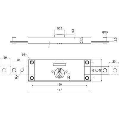 Serratura Serranda Applicare 2260 Securemme - Ferramenta Eurotecnica