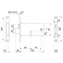 SERRATURA FASCIA INFILARE 370 OMEC ENTRATA 60 mm - Ferramenta Eurotecnica