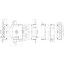 SERRATURA LEGNO APPLICARE 3250 CR  ENTRATA 60 mm ( Destra/Sinistra ) - Ferramenta Eurotecnica