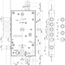 SERRATURA METALLO APPLICARE 54597 MOTTURA ENTRATA 63 mm (Destra/Sinistra) - Ferramenta Eurotecnica