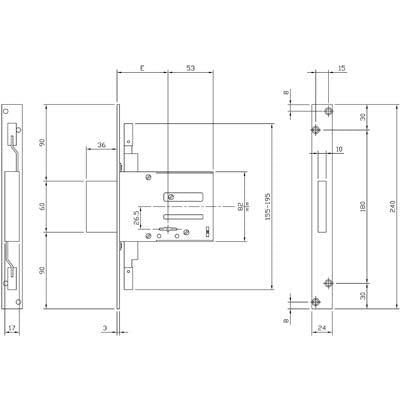 Iseo 663 mortise band lock