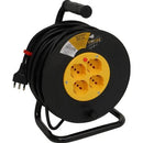 Globex Avvolgicavo Elettrico Cavo Mt. 25 Spina 16a/4 Prese 10-16a Schuko