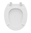 Sedile Wc In Legno Universale Canyon Carrara e Matta - Bianco e Champagne - Tavoletta WC