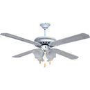 Ventilatore Da Soffitto 3 Pale Simil Legno 4 portalampade - Noce o Bianco 70 W