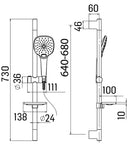 Mamoli Asta Saliscendi Con Doccia A 3 Getti Modello Spartaco