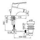 Miscelatore monocomando bidet Nobili serie Italia rubinetto + piletta scarico e flessibili