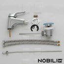 Miscelatore monocomando bidet Nobili serie Italia rubinetto + piletta scarico e flessibili